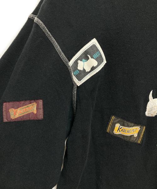 KARL HELMUT（カールヘルム）KARL HELMUT (カールヘルム) スコッチテリア刺繍トレーナー ブラック サイズ:4（L）の古着・服飾アイテム