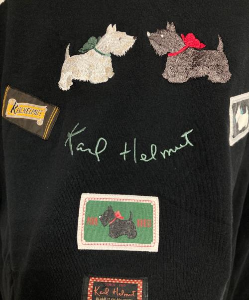 KARL HELMUT（カールヘルム）KARL HELMUT (カールヘルム) スコッチテリア刺繍トレーナー ブラック サイズ:4（L）の古着・服飾アイテム
