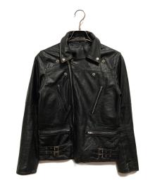 USED（ユーズド）の古着「ダブルライダースジャケット」｜ブラック