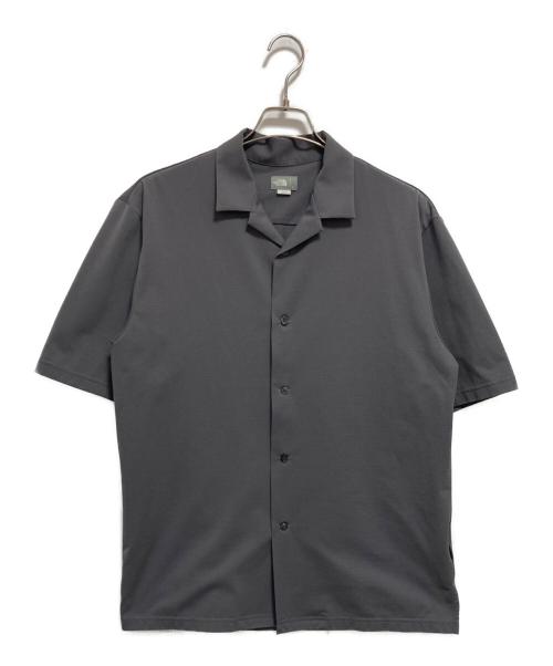 THE NORTH FACE（ザ ノース フェイス）THE NORTH FACE (ザ ノース フェイス) S/S OPEN-COLLARED KNIT SHIRT グレー サイズ:Lの古着・服飾アイテム