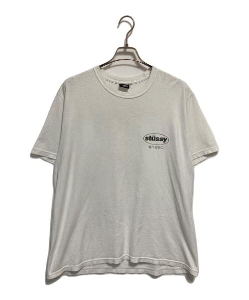 stussy（ステューシー）stussy (ステューシー) プリントTシャツ ホワイト サイズ:Lの古着・服飾アイテム