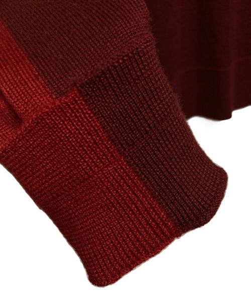 LORO PIANA（ロロピアーナ）LORO PIANA (ロロピアーナ) タートルネックシルクカシミヤ混ニット ブラウン×レッド サイズ:44の古着・服飾アイテム