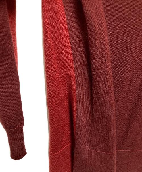 LORO PIANA（ロロピアーナ）LORO PIANA (ロロピアーナ) タートルネックシルクカシミヤ混ニット ブラウン×レッド サイズ:44の古着・服飾アイテム