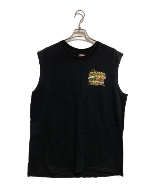 HARLEY-DAVIDSON（ハーレーダビッドソン）HARLEY-DAVIDSON (ハーレーダビッドソン) ノースリーブカットソー ブラック サイズ:XLの古着・服飾アイテム