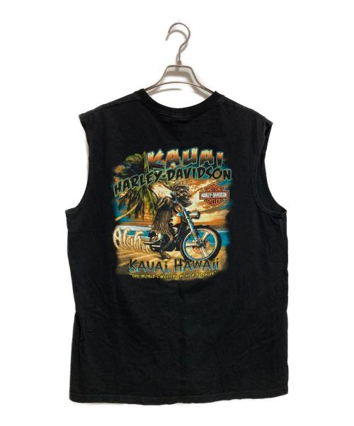 HARLEY-DAVIDSON（ハーレーダビッドソン）HARLEY-DAVIDSON (ハーレーダビッドソン) ノースリーブカットソー ブラック サイズ:XLの古着・服飾アイテム
