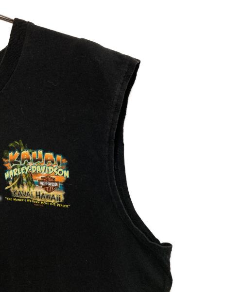 HARLEY-DAVIDSON（ハーレーダビッドソン）HARLEY-DAVIDSON (ハーレーダビッドソン) ノースリーブカットソー ブラック サイズ:XLの古着・服飾アイテム