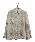 RENATO COLLECtIONレナト・コレクション）の古着「リネンキューバシャツ」｜ベージュ