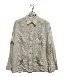RENATO COLLECtION（レナト・コレクション）の古着「リネンキューバシャツ」｜ベージュ