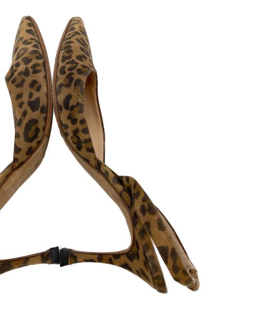 Manolo Blahnik（マノロブラニク）Manolo Blahnik (マノロブラニク) レオパード柄スリングバッグパンプス ベージュ サイズ:37.5の古着・服飾アイテム