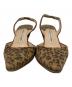 中古・古着 Manolo Blahnik (マノロブラニク) レオパード柄スリングバッグパンプス ベージュ サイズ:37.5：5000円