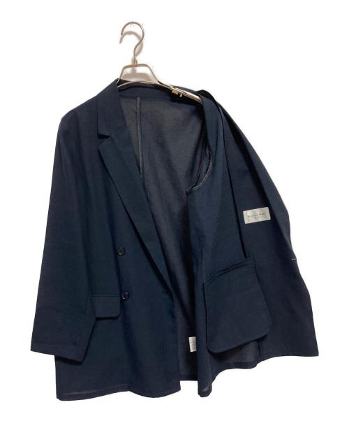 le.coeur blanc（ルクールブラン）le.coeur blanc (ルクールブラン) リネンライクテーラードジャケット ネイビー サイズ:38の古着・服飾アイテム