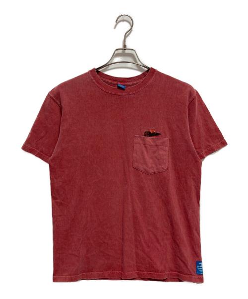 good on（グッドオン）good on (グッドオン) GBL (ジービーエル) カルシファー刺繍Tシャツ レッド サイズ:Mの古着・服飾アイテム
