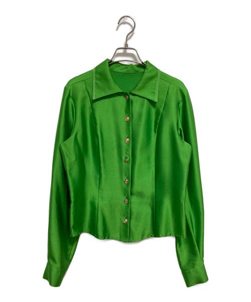 Christian Dior（クリスチャン ディオール）Christian Dior (クリスチャン ディオール) オープンカラーシャツ グリーン サイズ:9の古着・服飾アイテム