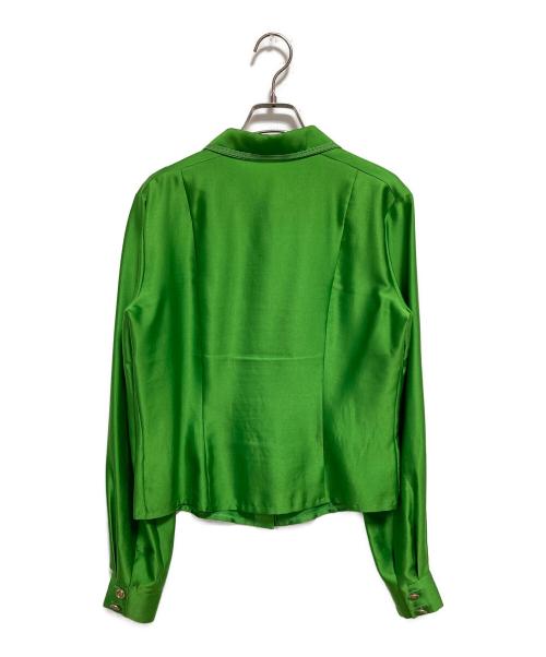 Christian Dior（クリスチャン ディオール）Christian Dior (クリスチャン ディオール) オープンカラーシャツ グリーン サイズ:9の古着・服飾アイテム
