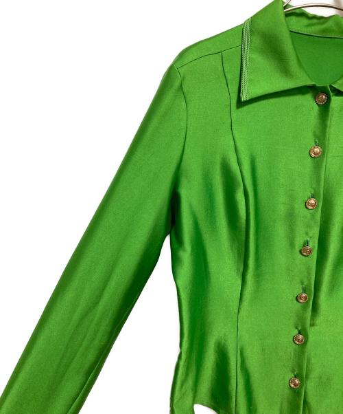 Christian Dior（クリスチャン ディオール）Christian Dior (クリスチャン ディオール) オープンカラーシャツ グリーン サイズ:9の古着・服飾アイテム