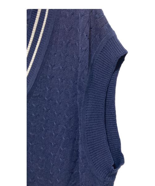 VERMEIL par iena（ヴェルメイユ パー イエナ）VERMEIL par iena (ヴェルメイユ パー イエナ) Linen Knit Cable ベスト ネイビー サイズ:不明の古着・服飾アイテム