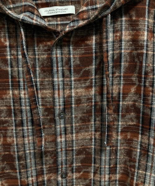 JOURNAL STANDARD（ジャーナルスタンダード）JOURNAL STANDARD (ジャーナルスタンダード) オーバーダイ フーディシャツ ブラウン サイズ:Lの古着・服飾アイテム
