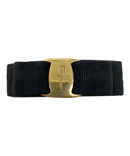 Salvatore Ferragamo（サルヴァトーレ フェラガモ）Salvatore Ferragamo (サルヴァトーレ フェラガモ) ヴァラリボンバレッタ ブラックの古着・服飾アイテム