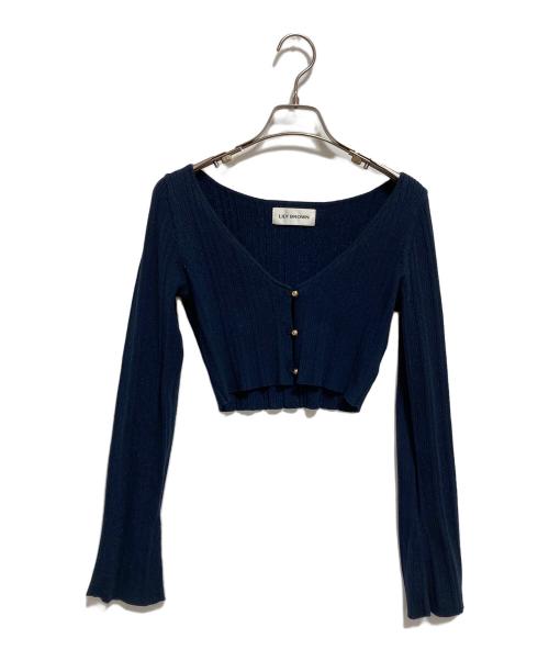 Lily Brown（リリーブラウン）Lily Brown (リリーブラウン) ニットカーデセットキャミワンピース ネイビー サイズ:Sの古着・服飾アイテム