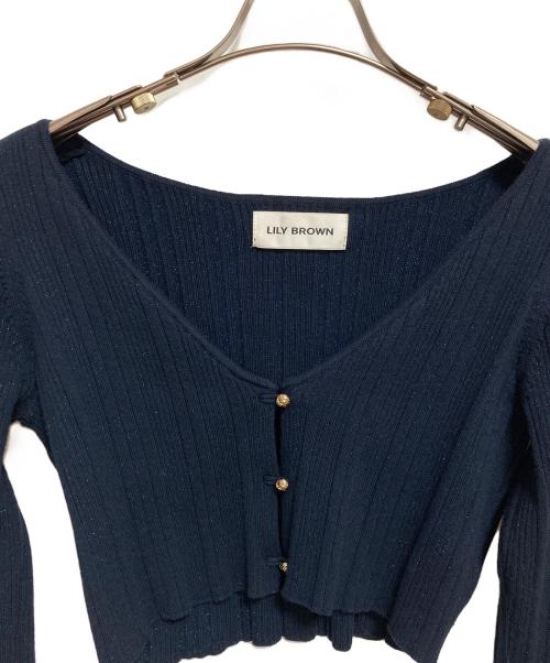 Lily Brown（リリーブラウン）Lily Brown (リリーブラウン) ニットカーデセットキャミワンピース ネイビー サイズ:Sの古着・服飾アイテム