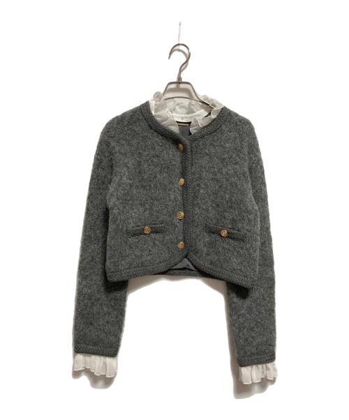 Snidel（スナイデル）Snidel (スナイデル) ファーライクニットジャケット グレー サイズ:FREEの古着・服飾アイテム