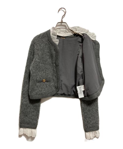 Snidel（スナイデル）Snidel (スナイデル) ファーライクニットジャケット グレー サイズ:FREEの古着・服飾アイテム