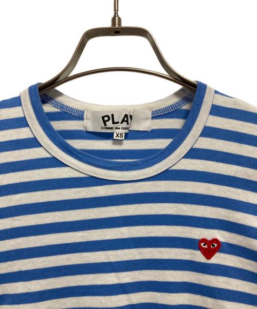 PLAY COMME des GARCONS（プレイコムデギャルソン）PLAY COMME des GARCONS (プレイコムデギャルソン) 長袖ボーダーTシャツ ブルー×ホワイト サイズ:XSの古着・服飾アイテム