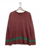 COMME des GARCONS SHIRTコムデギャルソンシャツ）の古着「ラインニット」｜ボルドー