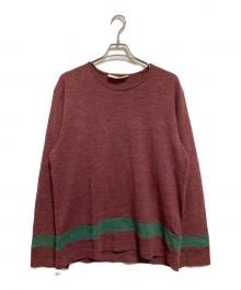 COMME des GARCONS SHIRT（コムデギャルソンシャツ）の古着「ラインニット」｜ボルドー