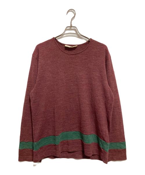 COMME des GARCONS SHIRT（コムデギャルソンシャツ）COMME des GARCONS SHIRT (コムデギャルソンシャツ) ラインニット ボルドー サイズ:Mの古着・服飾アイテム