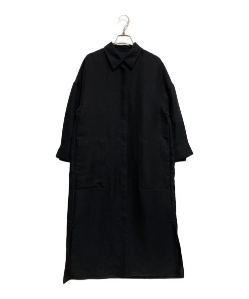 Demi-Luxe Beams（デミルクス ビームス）Demi-Luxe BEAMS (デミルクス ビームス) ダブルクロス ヒヨク シャツワンピース ブラック サイズ:36の古着・服飾アイテム