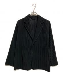 HOMME PLISSE ISSEY MIYAKE（オム プリッセ イッセイ ミヤケ）の古着「プリーツテーラードジャケット」｜ブラック