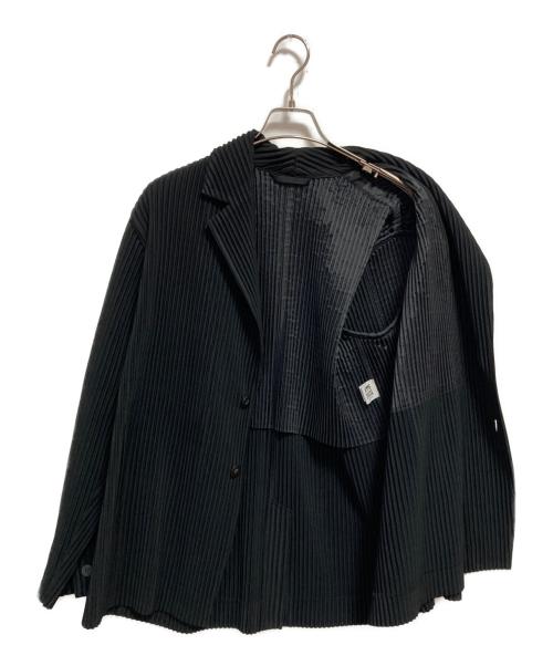 HOMME PLISSE ISSEY MIYAKE（オム プリッセ イッセイ ミヤケ）HOMME PLISSE ISSEY MIYAKE (オム プリッセ イッセイ ミヤケ) プリーツテーラードジャケット ブラック サイズ:2の古着・服飾アイテム