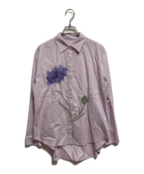 Sybilla（シビラ）Sybilla (シビラ) ビッグフラワーエンブロイダリーシャツ パープル サイズ:Lの古着・服飾アイテム