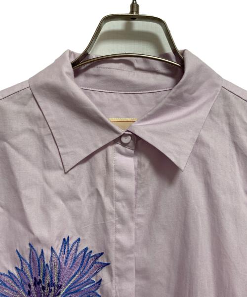Sybilla（シビラ）Sybilla (シビラ) ビッグフラワーエンブロイダリーシャツ パープル サイズ:Lの古着・服飾アイテム