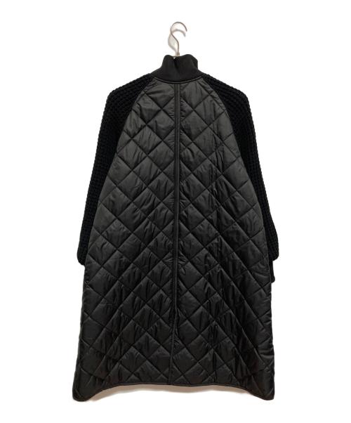 HERENCIA（ヘレンチア）HERENCIA (ヘレンチア) キルティング ニット ドッキング コート ブラック サイズ:38の古着・服飾アイテム