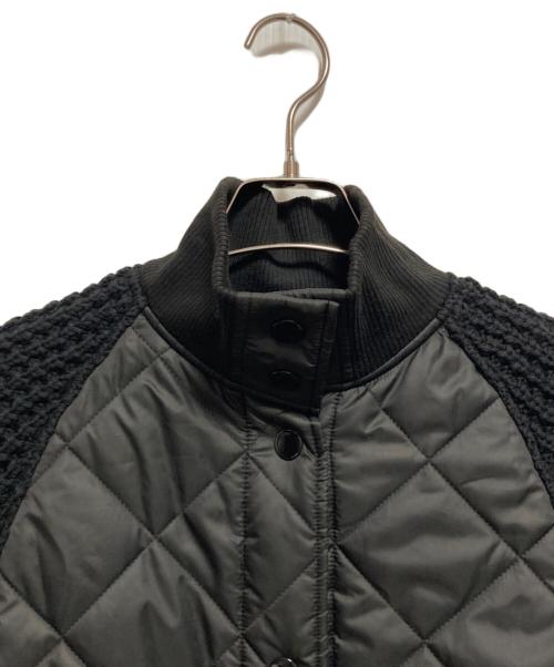 HERENCIA（ヘレンチア）HERENCIA (ヘレンチア) キルティング ニット ドッキング コート ブラック サイズ:38の古着・服飾アイテム