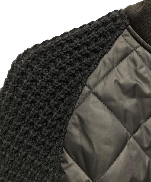 HERENCIA（ヘレンチア）HERENCIA (ヘレンチア) キルティング ニット ドッキング コート ブラック サイズ:38の古着・服飾アイテム