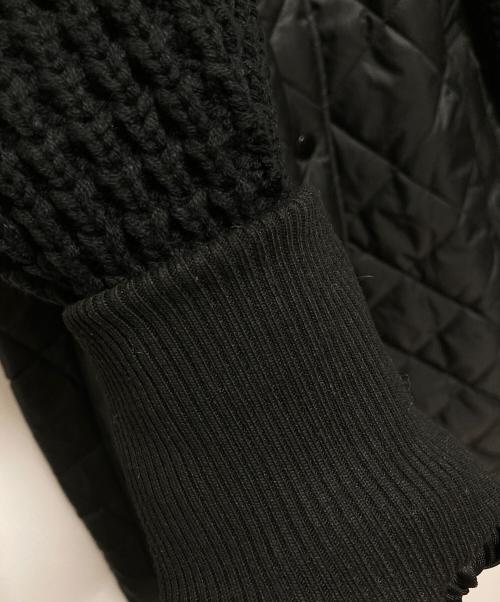 HERENCIA（ヘレンチア）HERENCIA (ヘレンチア) キルティング ニット ドッキング コート ブラック サイズ:38の古着・服飾アイテム