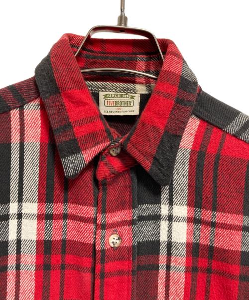 FIVE BROTHER（ファイブブラザー）FIVE BROTHER (ファイブブラザー) ネルシャツ レッド×ブラック サイズ:Mの古着・服飾アイテム