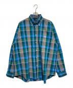 THE NORTH FACEザ ノース フェイス）の古着「L/S MADRAS SHIRT」｜ブルー×グリーン