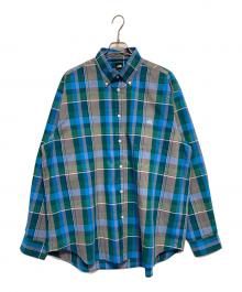 THE NORTH FACE（ザ ノース フェイス）の古着「L/S MADRAS SHIRT」｜ブルー×グリーン