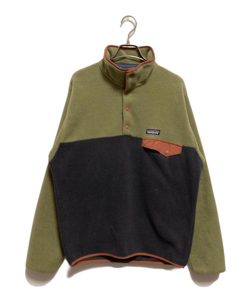 Patagonia（パタゴニア）Patagonia (パタゴニア) ライトウェイト シンチラ スナップT プルオーバー カーキ×グレー サイズ:Sの古着・服飾アイテム