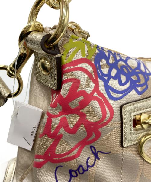 COACH（コーチ）COACH (コーチ) ポピー デイジー シグネチャー2WAYバッグ ベージュの古着・服飾アイテム