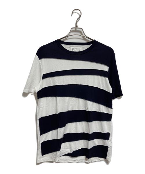 Maison Margiela（メゾンマルジェラ）Maison Margiela (メゾンマルジェラ) コットンボーダーTシャツ ネイビー×ホワイト サイズ:50の古着・服飾アイテム