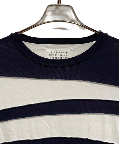 Maison Margiela（メゾンマルジェラ）Maison Margiela (メゾンマルジェラ) コットンボーダーTシャツ ネイビー×ホワイト サイズ:50の古着・服飾アイテム