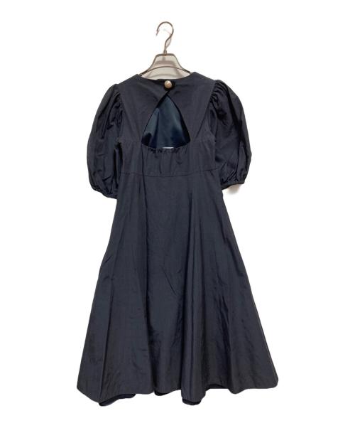 Kate Spade（ケイトスペード）Kate Spade (ケイトスペード) パール エンベリッシュ オープン バック ドレス ネイビー サイズ:2の古着・服飾アイテム