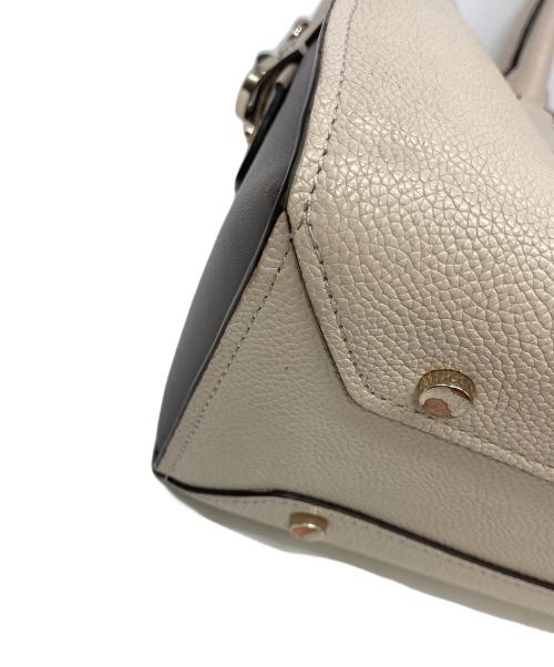 Kate Spade（ケイトスペード）Kate Spade (ケイトスペード) ノット カラーブロック ミディアム サッチェル ベージュの古着・服飾アイテム