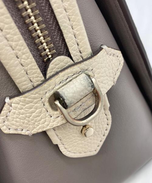 Kate Spade（ケイトスペード）Kate Spade (ケイトスペード) ノット カラーブロック ミディアム サッチェル ベージュの古着・服飾アイテム