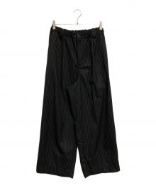JOURNAL STANDARD（ジャーナルスタンダード）の古着「モダン ツイル ワイド ストライプ スラックス」｜ブラック